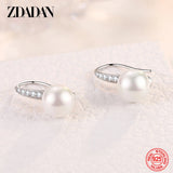 925 Silver Golden Zircon Pearl Charm Jewelry Gift