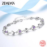 925 Silver Heart CZ Bracelet Chain Wedding Jewelry