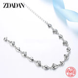 925 Silver Heart CZ Bracelet Chain Wedding Jewelry