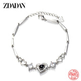 925 Silver Heart Charm Bracelet Chain for Women