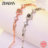 925 Silver Heart Charm Bracelet Chain for Women