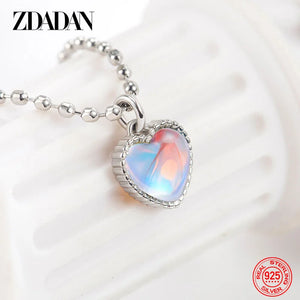 925 Silver Heart Double Necklace Chains Wedding Jewelry
