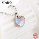 925 Silver Heart Double Necklace Chains Wedding Jewelry