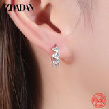 925 Silver Heart Hoop Earrings Women Wedding Party