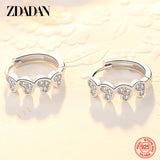 925 Silver Heart Hoop Earrings Women Wedding Party
