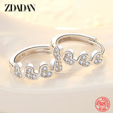925 Silver Heart Hoop Earrings Women Wedding Party