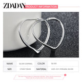 925 Silver Heart Hoop Earrings Wedding Party Jewelry