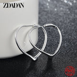 925 Silver Heart Hoop Earrings Wedding Party Jewelry