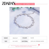 925 Silver Heart Crystal Bracelet Wedding Jewelry