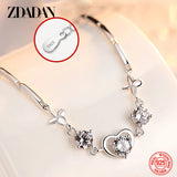 925 Silver Heart Zircon Bracelet Chain Women Wedding Gift