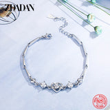 925 Silver Heart Zircon Bracelet - Women's Gift Wedding Jewelry