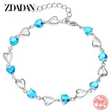925 Silver Heart Zircon Bracelet Wedding Jewelry