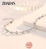 925 Silver Heart Zircon Bracelet Wedding Jewelry