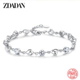 925 Silver Heart Zircon Bracelet Wedding Jewelry