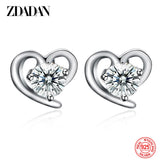 925 Silver Heart Zircon Earring Wedding Jewelry