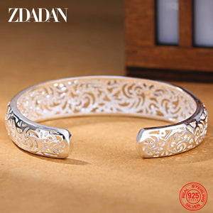 925 Silver Adjustable Cuff Bracelet for Women