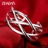 925 Silver Open Cuff Bracelet Women