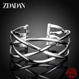 925 Silver Open Cuff Bracelet Women