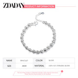 925 Silver Round Ball Bracelet Chain Wedding Jewelry