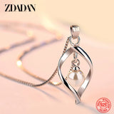 925 Silver Twisted Pearl Pendant Necklace for Women
