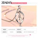 925 Silver Twisted Pearl Pendant Necklace for Women