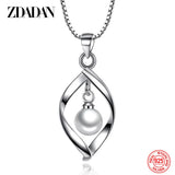 925 Silver Twisted Pearl Pendant Necklace for Women