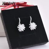 925 Sterling Silver Ice Snow Flower Tassel Dangle Earrings For Women