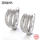 925 Silver Zircon Wedding Hoop Earrings