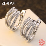 925 Silver Zircon Wedding Hoop Earrings
