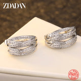 925 Silver Zircon Wedding Hoop Earrings