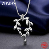 925 Silver Leaf Necklace Chain for Women Wedding Jewelry