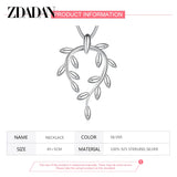 925 Silver Leaf Necklace Chain for Women Wedding Jewelry