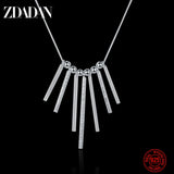 925 Silver Long Bar Necklace Charm Wedding Jewelry Gift