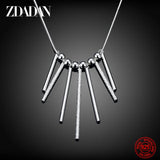 925 Silver Long Bar Necklace Charm Wedding Jewelry Gift