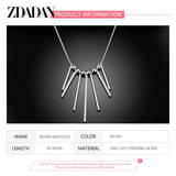 925 Silver Long Bar Necklace Charm Wedding Jewelry Gift