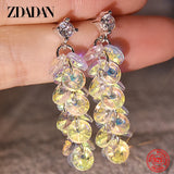925 Silver Crystal Dangle Earrings Wedding Party