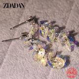 925 Silver Crystal Dangle Earrings Wedding Party