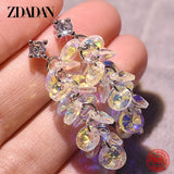 925 Silver Crystal Dangle Earrings Wedding Party