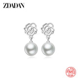Sterling Silver Pearl Drop Earrings Wedding Jewelry