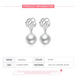 Sterling Silver Pearl Drop Earrings Wedding Jewelry