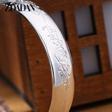 925 Sterling Silver Retro Flower Bracelet Open Bangle