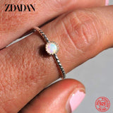 925 Silver Opal Ring Women Wedding Jewelry Party Gift