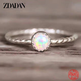 925 Silver Opal Ring Women Wedding Jewelry Party Gift