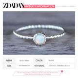 925 Silver Opal Ring Women Wedding Jewelry Party Gift