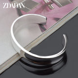 925 Silver Open Cuff Bracelet Bangles For Women Men
