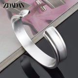 925 Silver Open Cuff Bracelet Bangles For Women Men