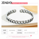 925 Silver Open Cuff Bracelet Men Women Party Gift