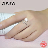 925 Silver Pearl Adjustable Ring Wedding Jewelry