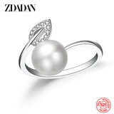 925 Silver Pearl Adjustable Ring Wedding Jewelry