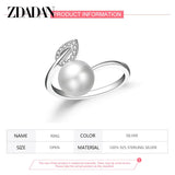 925 Silver Pearl Adjustable Ring Wedding Jewelry